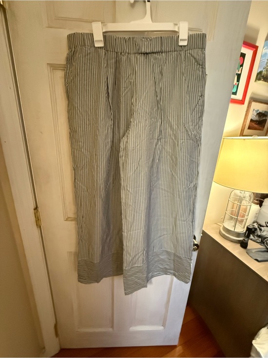 OGL Pants - Striped Wide-Leg Women’s Pants - Blue/White